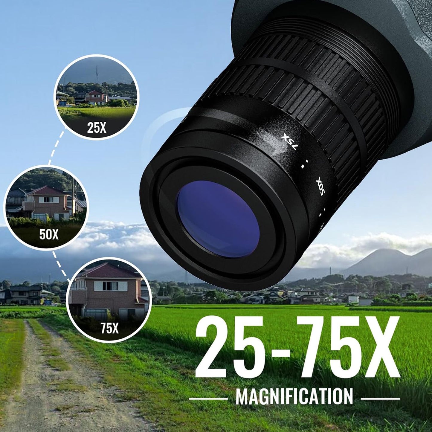Probty 25-75x70 Telescope Spotting Scope Powerful Zoom Monocular FMC BAK4 Waterproof For Bird Watching Target Shotting