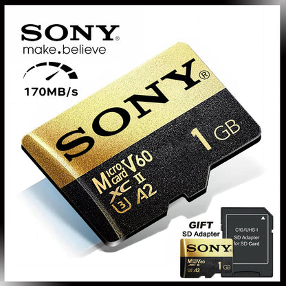 Cartão Micro Flash SD Sony Cartão de Memória SD Extreme 128GB Cartões Flash TF 1TB 512GB 256GB A2 U3 V30 SD Para Celular Xiaomi Computador