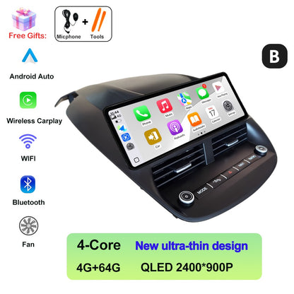 Android 14 Para Ford Kuga 2013-2018 Carplay Sem Fio Tela Multimídia Touch Screen Android Auto Unidade Central Navegação GPS BT DVR