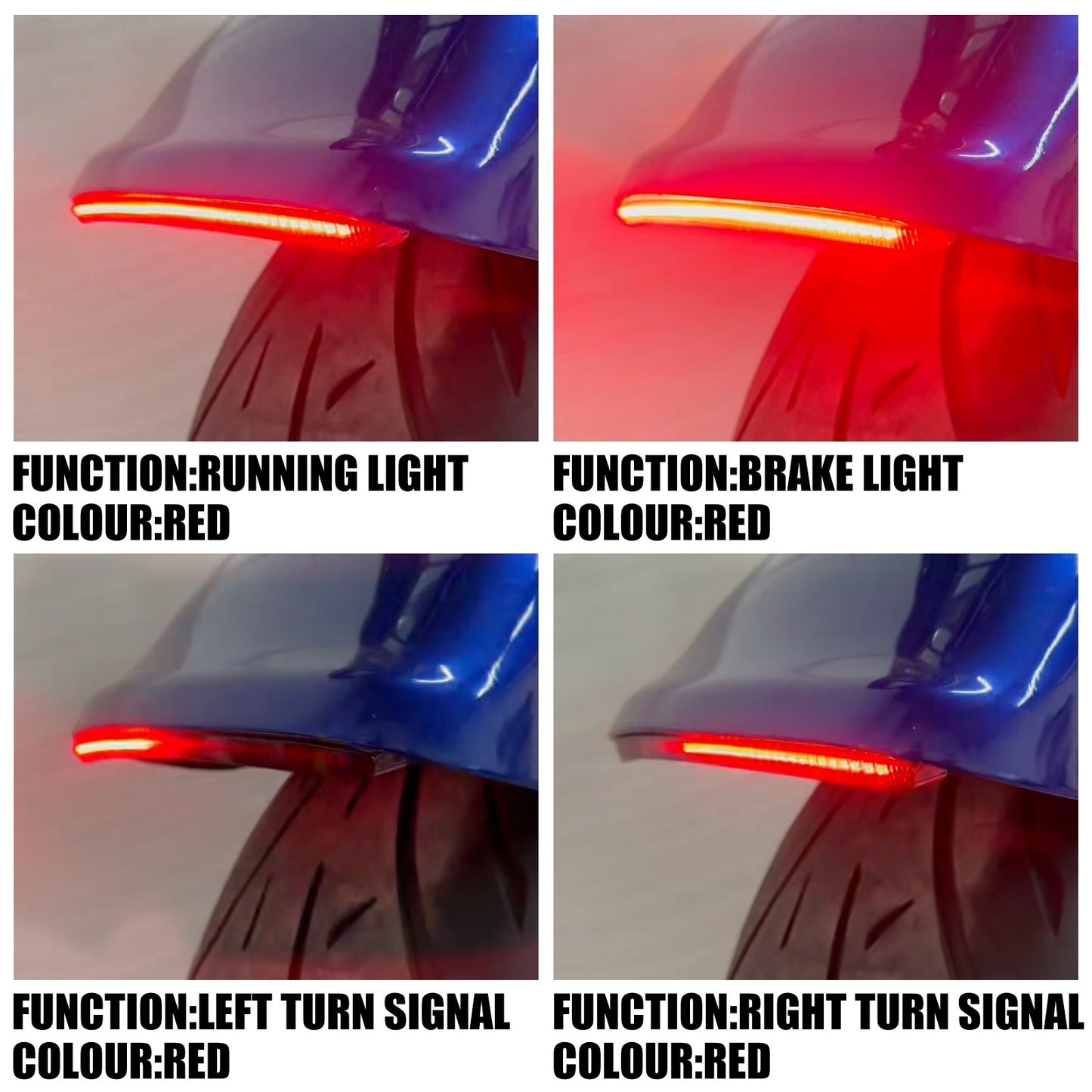 Motorcycle LED Light Rear Fender Turn Signal Brake Indicator For Harley Softail Fat Boy FLFB FLFBS 18-25 Taillight Running Lamp