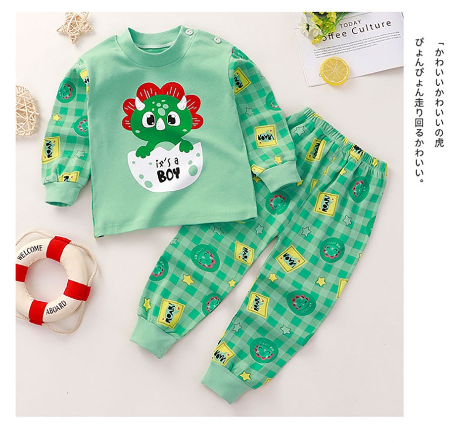 Cotton Children Pajamas Sets Unisex Soft Comfort Warm Cute Cartoon Printed Suitable Boys Girls Perfect for Autumn Winter Warmth