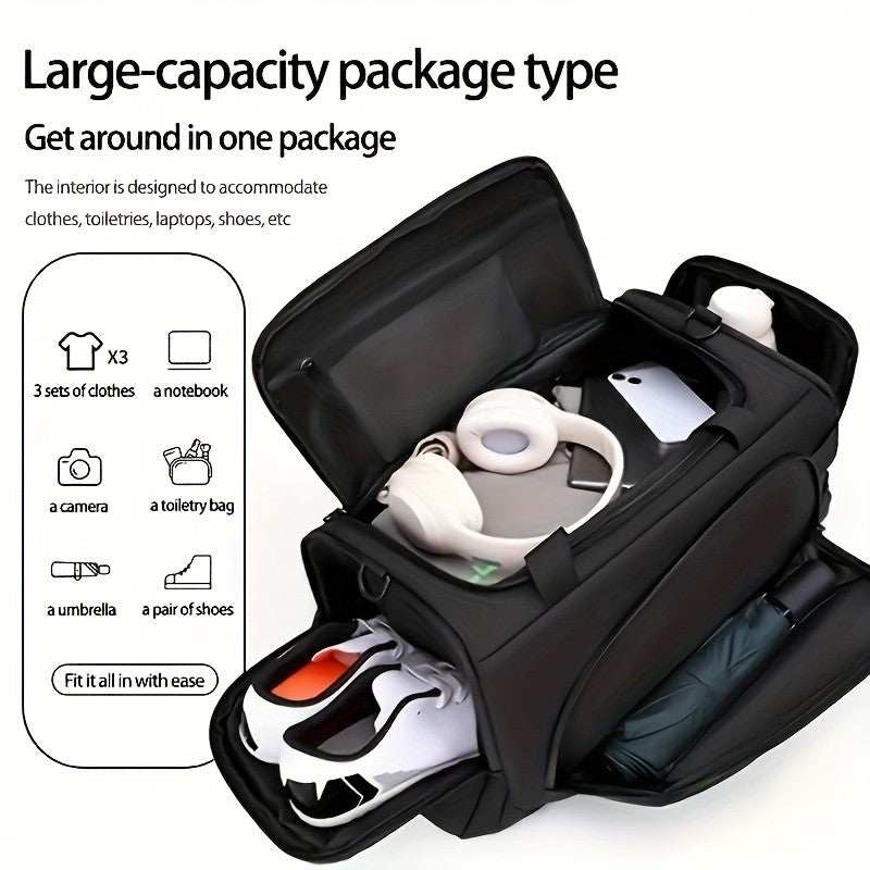 Large capacity multifunctional luggage bag with multiple compartments and shoe pockets,  casual sports and fitness bag