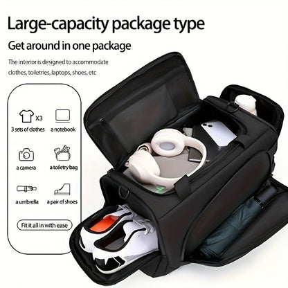 Large capacity multifunctional luggage bag with multiple compartments and shoe pockets,  casual sports and fitness bag