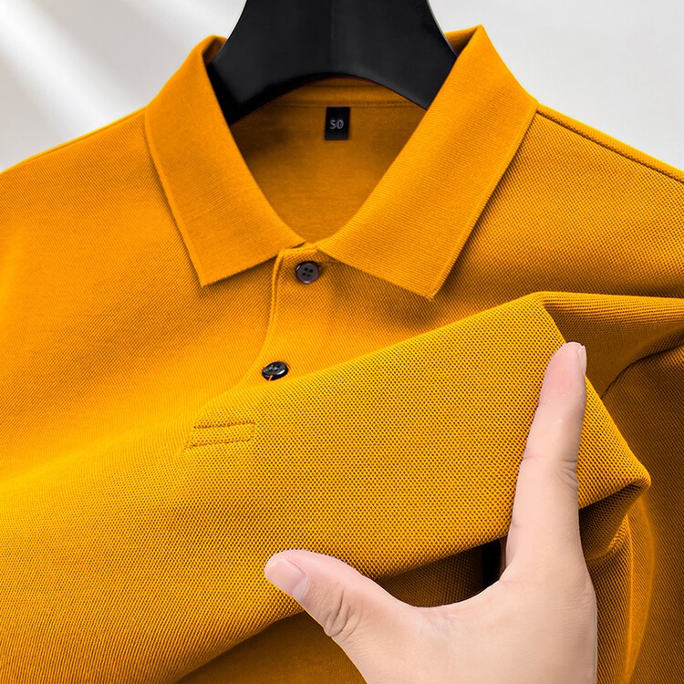Durable 100% Cotton Men Polo Shirt,Autumn Leisure Long Sleeve, Breathable Lapels T-shirt, 16 Colors, Perfect for Golf and Sports