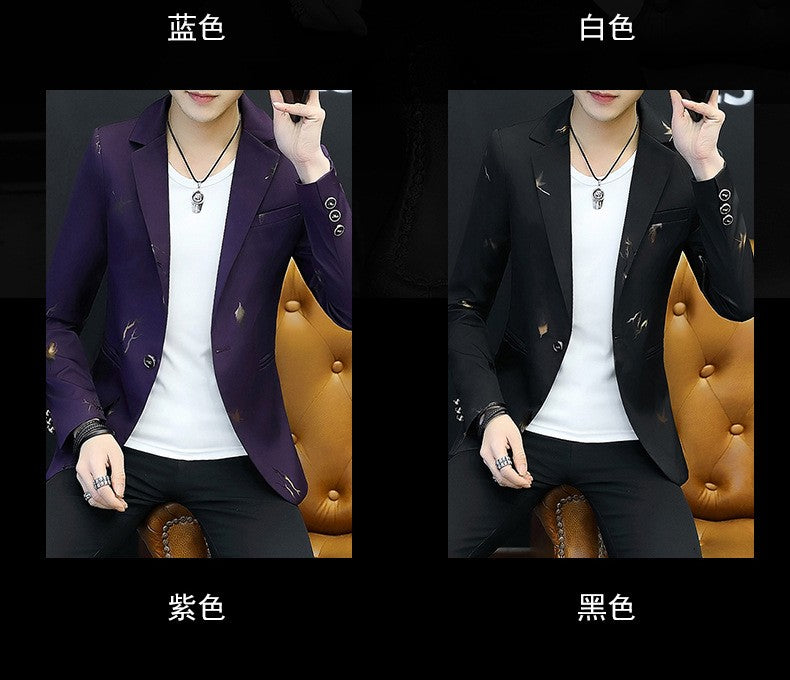 2025 Men's Autumn Casual No Slit Printing Leisure   blazer