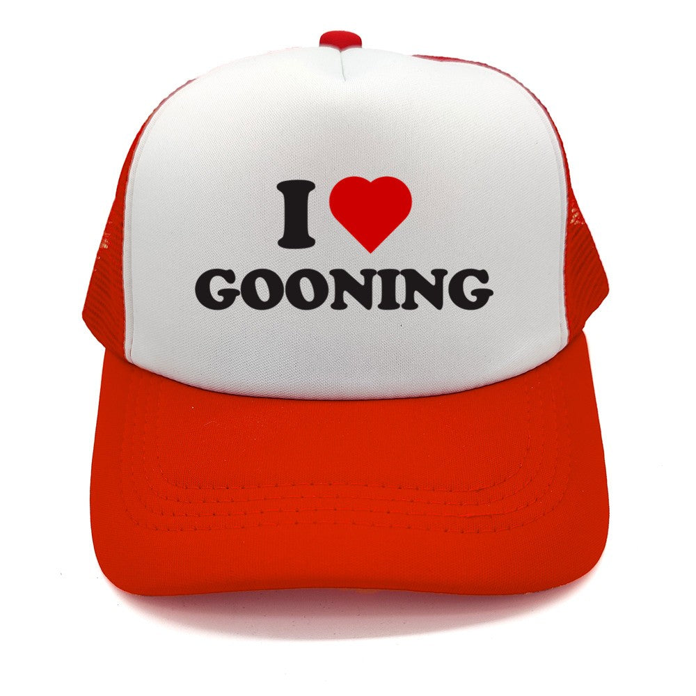 Funny I Love Gooning Baseball Caps Cool Summer Men Mesh Net Hat Humor Trucker Cap Unisex Outdoor Mesh Net Caps MZ-080
