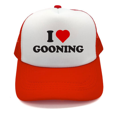 Funny I Love Gooning Baseball Caps Cool Summer Men Mesh Net Hat Humor Trucker Cap Unisex Outdoor Mesh Net Caps MZ-080