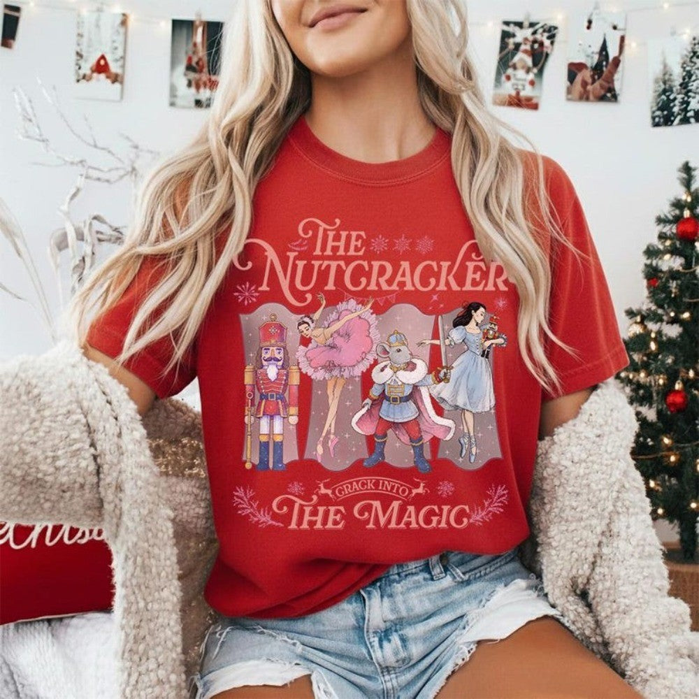 The Nutcracker Ballet Christmas Shirt Retro Nutcracker TShirt Sugar Plum Fairy Tee Christmas Gift for Ballet T-shirt Women Tops