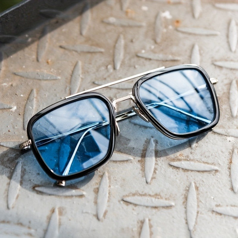 Fashion Steampunk Men Sunglasses Tony Stark Iron Man Sun Glasses Vintage Metal Eyewear Steam Punk Sunglass UV400 Male Gafas
