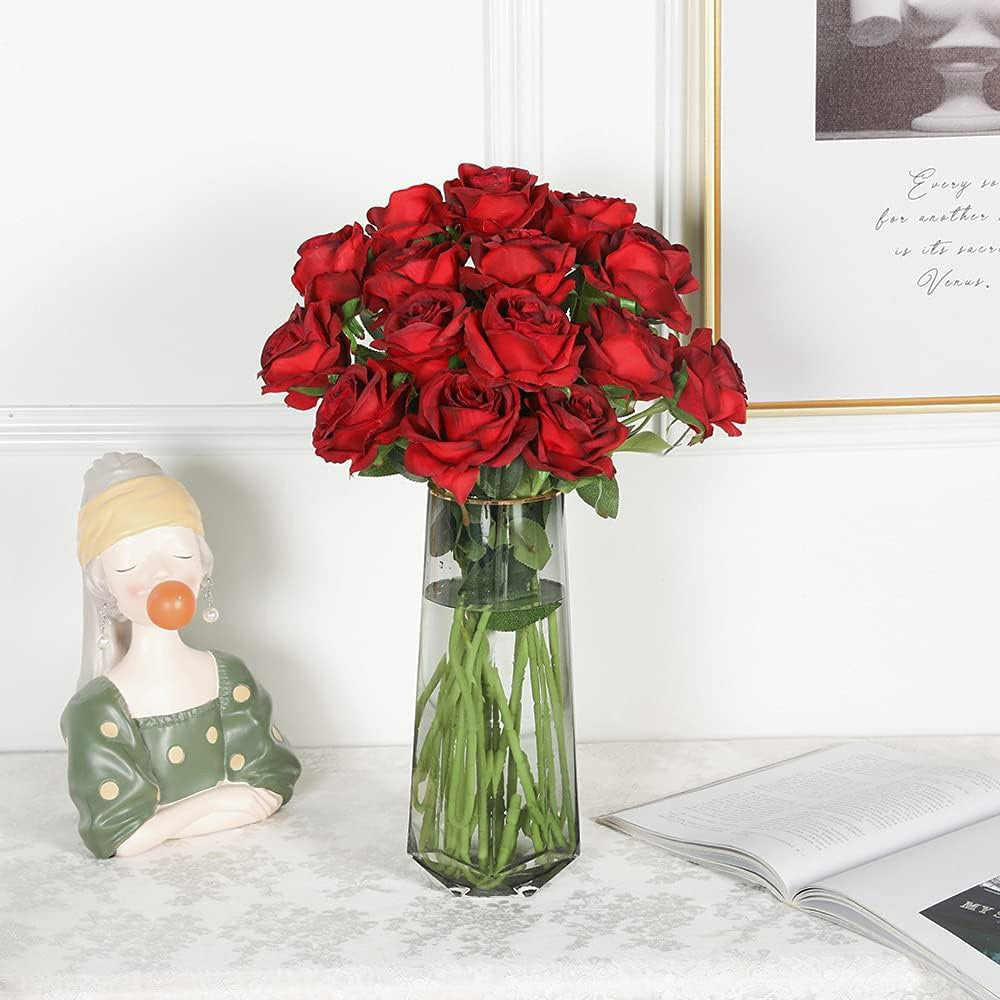 1/3/5/10/20pcs Roses Artificial Flowers Rose Flower Branch Artificial Red Roses Realistic Fake Rose for Wedding Home Decor