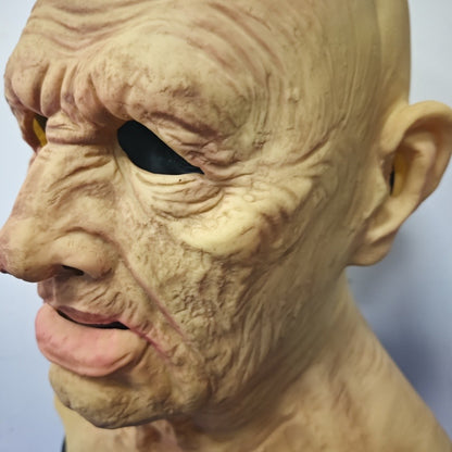 Old Man Latex Mask Bald Man Full Head Mask Halloween Cosplay Party Masquerade Props Realistic Wrinkle Old Man Head Cover
