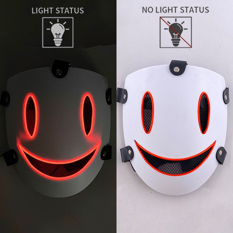 Anime High Rise Invasion Sniper LED Light up Mask Japanese Killer Japanese White Masks Carnival  Halloween Party Costume Props