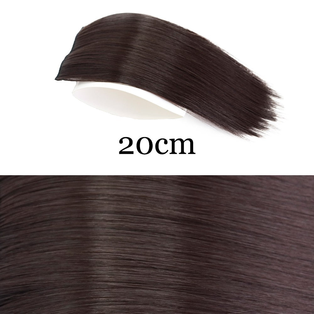 MERISI HAIR Apliques de Cabelo Sintético Liso Invisível com 2 Presilhas, Aumento de Volume, Extensões de Cabelo, Cobertura Lateral Superior