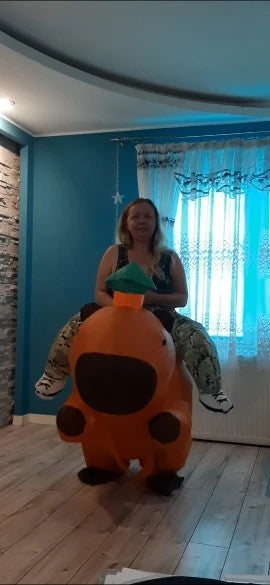 Cartoon Inflatable Capibara Ride on Costume Mascot Carnival Halloween Character Cosplay Fancy Costume Funny Performance Costume