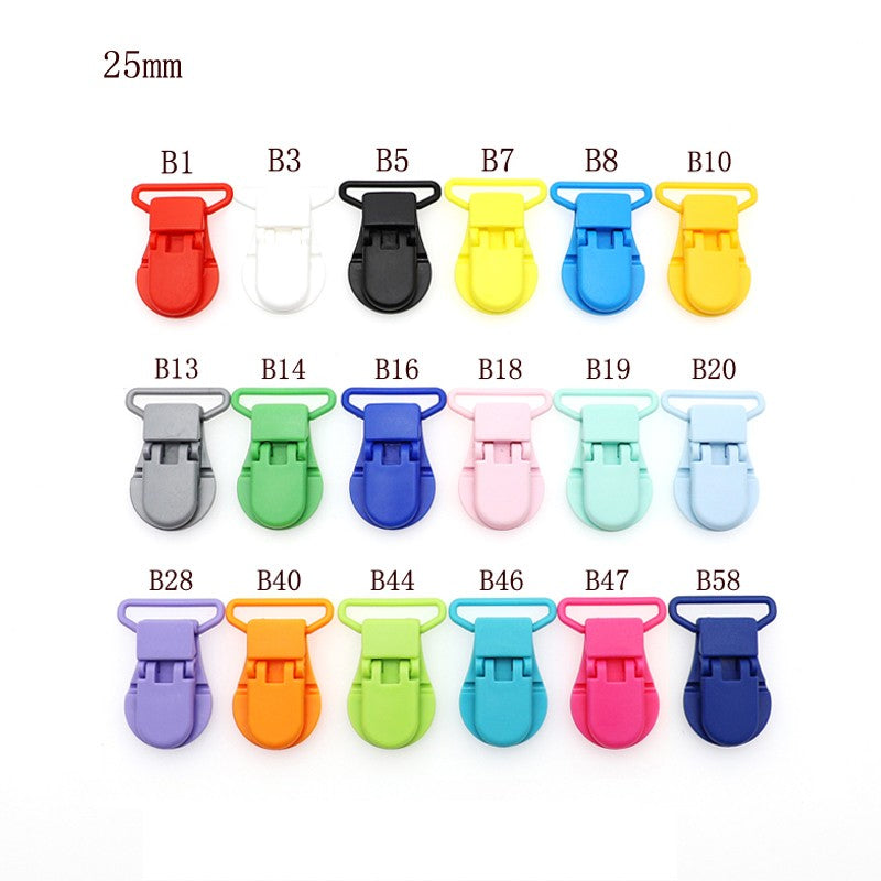 30/50/100pcs 1" 25mm Hot D Shape Plastic Baby Pacifier Clips Dummy Chain Holder Suspender Clips Clamp With Gripping Teeth