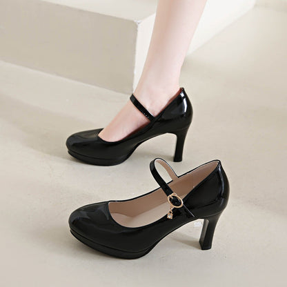 2025 Women's Black High Heels Spring Casual Shoes Women's High Heels Solid Color Wedge Shoes Plus Size High Heels Size 34-42