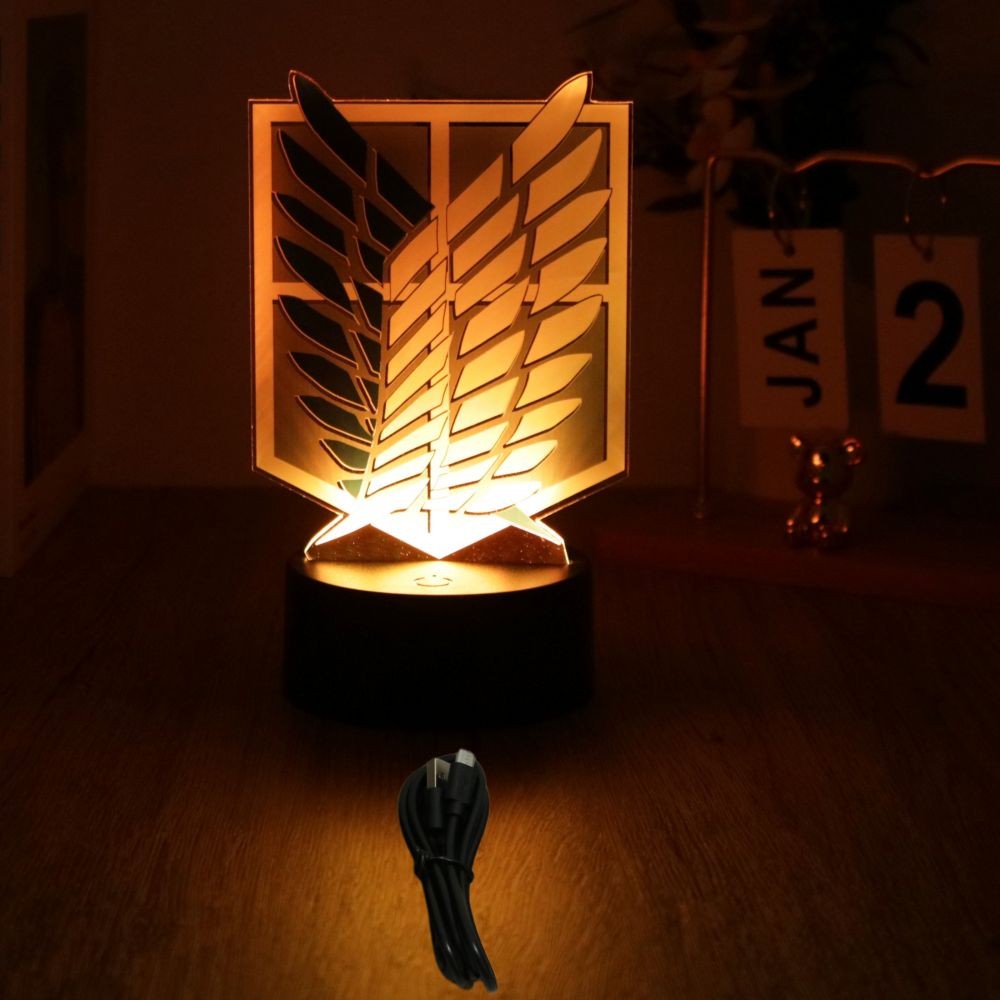 Anime Figures Attack on Titan 3D Lamp LED Night Light RGB16 Colors Lamps Remote Standing Sign Decor Bedroom Home Kids Toys Gifts