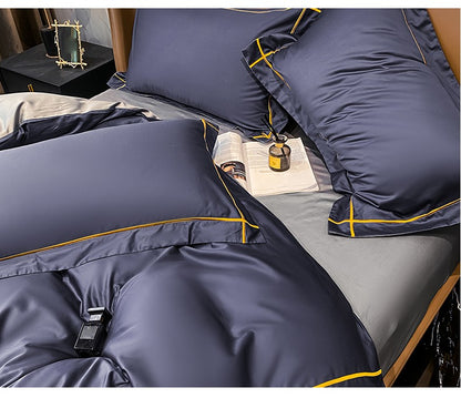 Lençol de Cima Bordado 100% Algodão Egípcio Sedoso Conjunto de Cama Lençol de Cima Queen King Size
