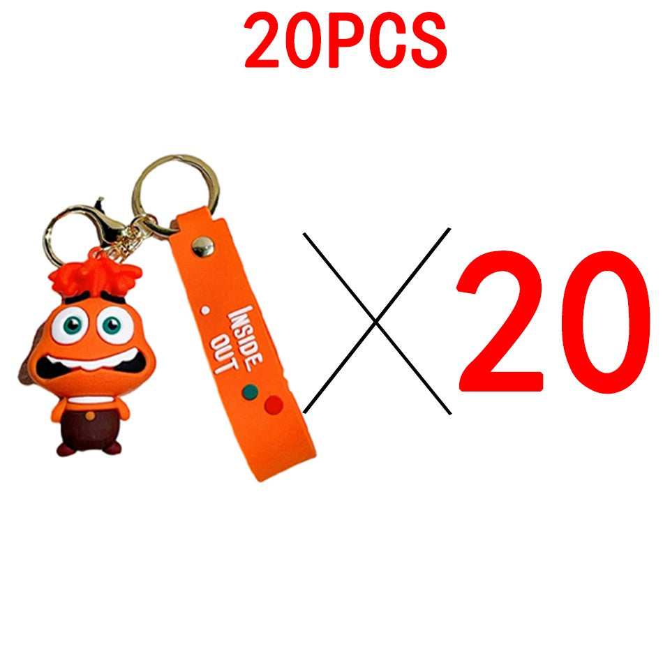 30 Peças/Conjunto Atacado Chaveiro Divertida Mente 2 Boneco de Personagem de Desenho Animado Fofo Chaveiro Pingente de Boneca de Personagem de Filme para Presente Infantil