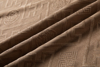 2024 Summer Ice Silk Men's Jacquard Short Sleeve T-shirt High end Brand Fashion Jacquard Cool Breathable Casual Round Neck Top