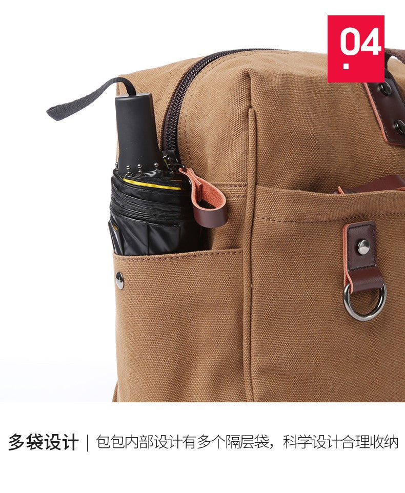 Bolsa Masculina de Lona, Bolsas Casuais de Negócios para Notebook de 15.6 polegadas, Mochila de Viagem de Ombro Fashion e de Alta Qualidade