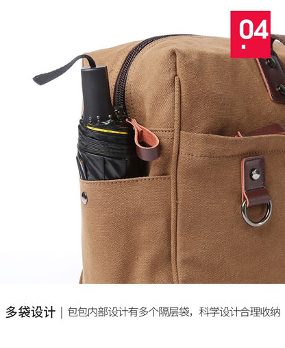 Bolsa Masculina de Lona, Bolsas Casuais de Negócios para Notebook de 15.6 polegadas, Mochila de Viagem de Ombro Fashion e de Alta Qualidade