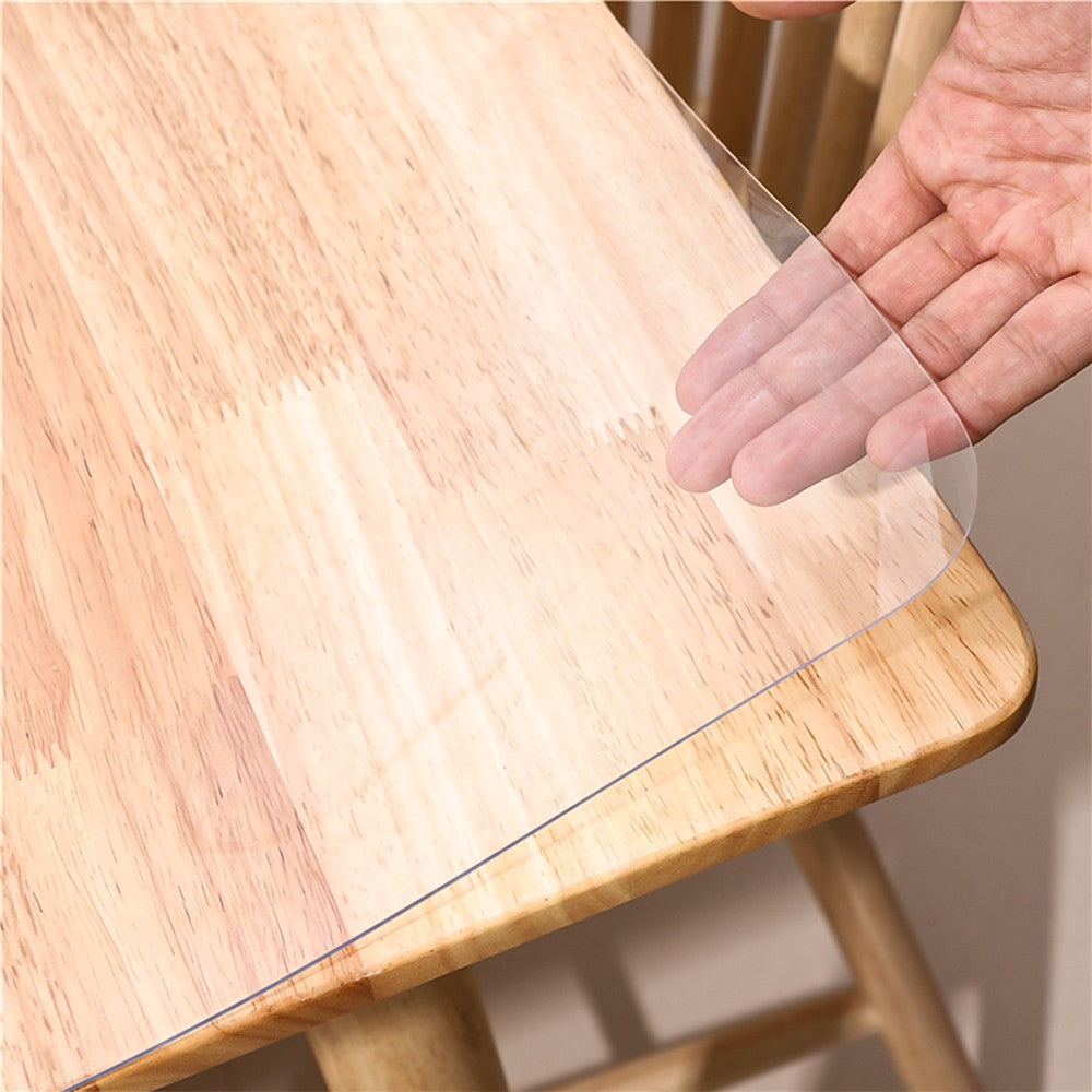 PVC transparent tablecloth with a thickness, heat-resistant, waterproof, and oil resistant dining table mat, 1pc