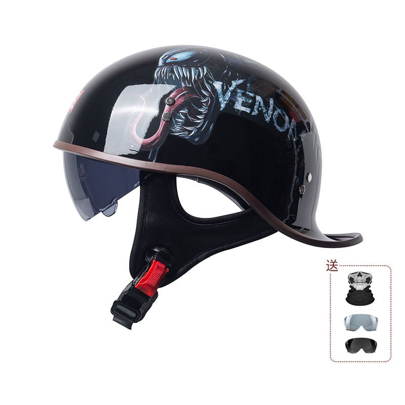 Certificação 3C da China, capacete de motocicleta novo, capacete coquinho retrô personalizado para homens e mulheres, leve, respirável, meio capacete.