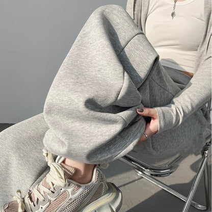 Girls Classic Fashion High Waist Pants Female Comfortable Straight Leg Trousers Lady Korean Baggy Casual Daily Pants