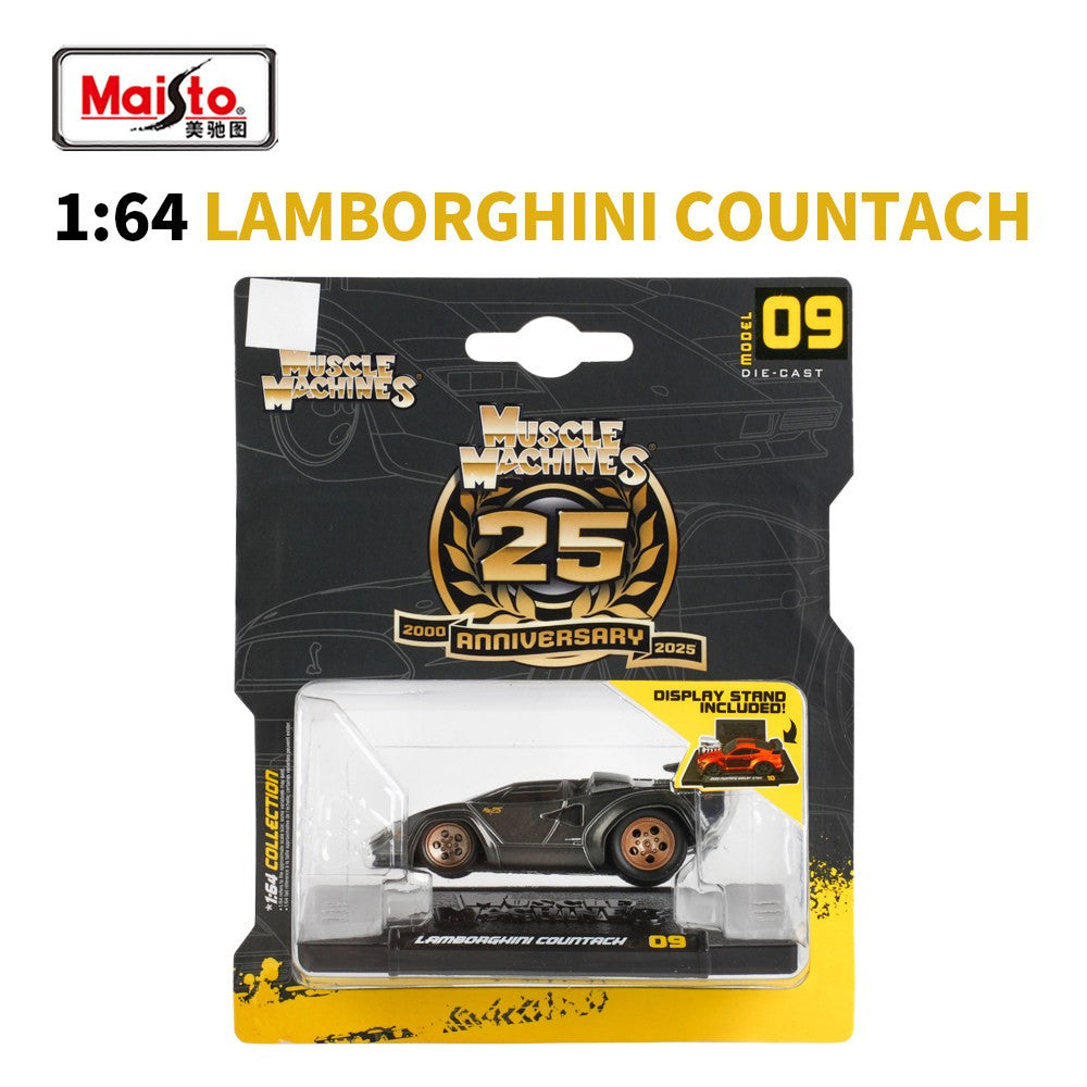 Maisto Escala 1:64 2025 Ferrari F40 Porsche AE86 Mustang Muscle Car Modelo Estático Brinquedo Colecionável