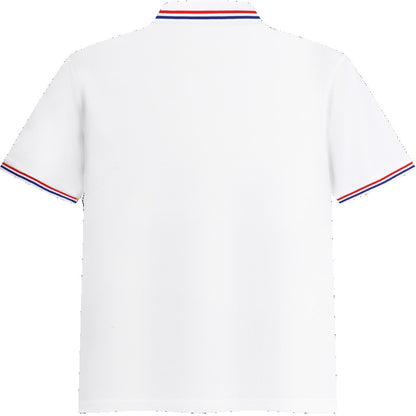 100% linen cotton polo shirt, T-shirt, breathable collar, short sleeved, custom printed logo, embroidered men's and women's work