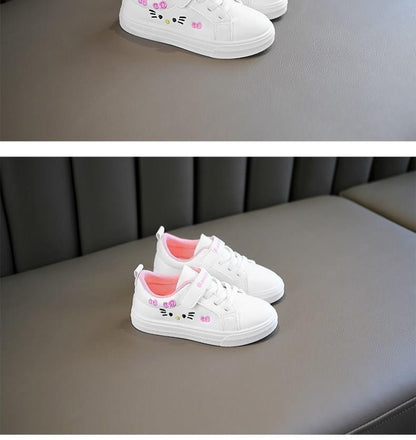Kids White Sneakers 2025 Fall Slip Resistant Durable Spring Autumn Shoes for Girls 4-16 Years Old Fashion Casual Sports Shoes