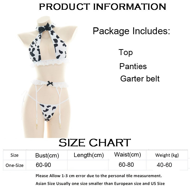 AniLV Cow Series Swimsuit Bodysuit Bikini Maid Unifrom Costume Summer Beach Kawaii Girl Swimwear Skirt Uniform Set Cosplay
