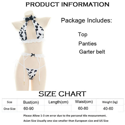 AniLV Cow Series Swimsuit Bodysuit Bikini Maid Unifrom Costume Summer Beach Kawaii Girl Swimwear Skirt Uniform Set Cosplay