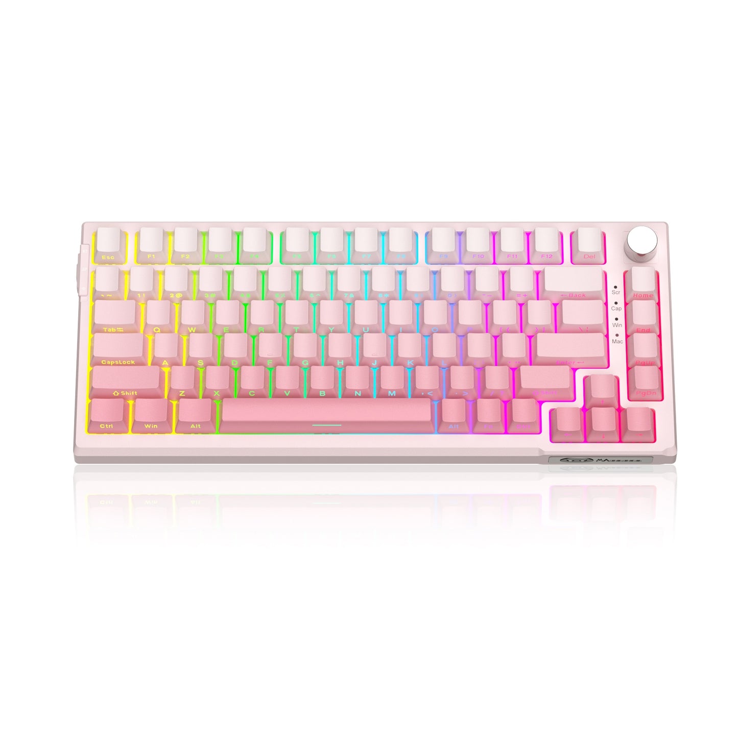 Teclado Mecânico Gamer MageGee SKY81 75%, RGB Gasket Hot Swappable com Fio Personalizado, Amortecimento de Som Cremoso com Botão