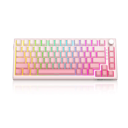 Teclado Mecânico Gamer MageGee SKY81 75%, RGB Gasket Hot Swappable com Fio Personalizado, Amortecimento de Som Cremoso com Botão