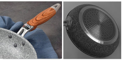 Panela Wok de Pedra Durável Antiaderente Cerâmica para Fritar Panela de Indução Frigideira para Bife Fogão a Gás Ferramenta Utensílio de Cozinha para Conjunto