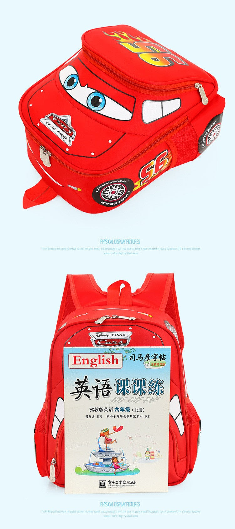 Mochila infantil de carro Disney para creche, mochila de segurança para meninos, alunos do primário, 3-6 anos