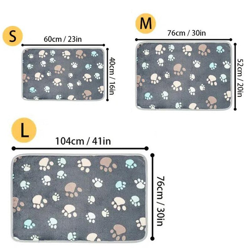 Cobertores para cães Gatos Cobertor de estimação de lã macia e fofa Quente Design de estampa fofa Patinha de cachorro gatinho Pequeno