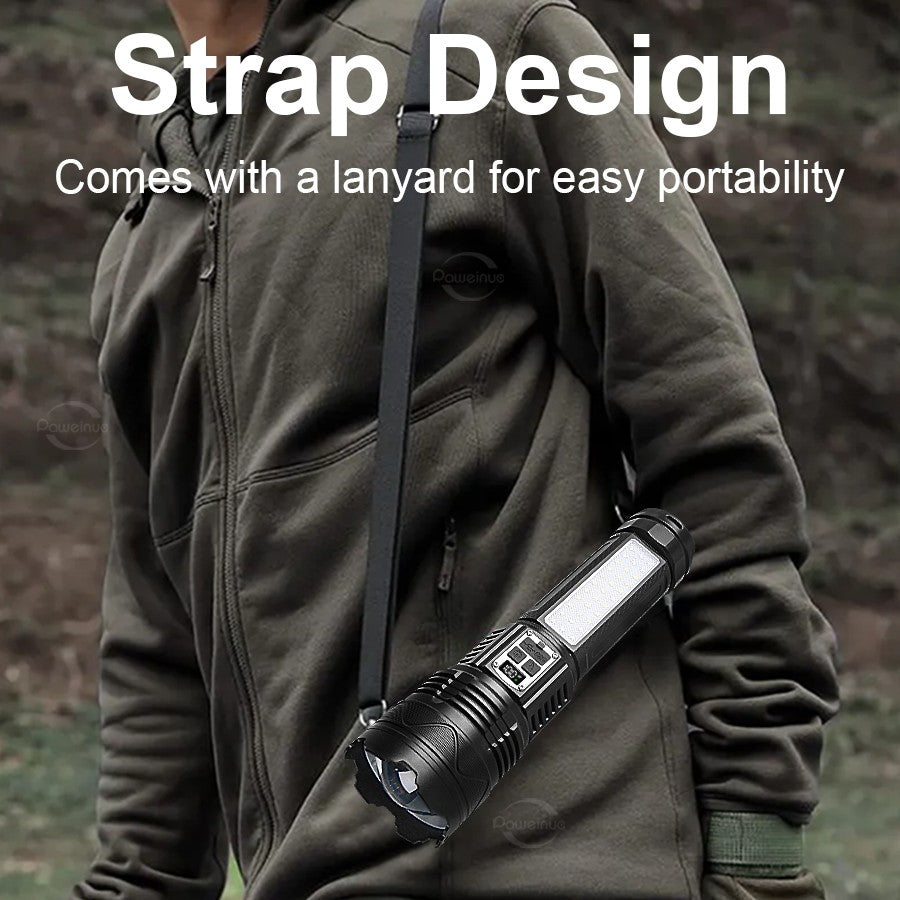 1000000LM Most Powerful LED Flashlight Rechargeable Type-c Flashlight Long Range 6000M Tactical Torch Light For Fishing Hunting