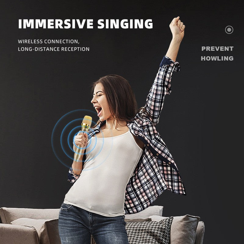 Microfone Sem Fio Xiaomi 2.4G UHF Frequência Fixa 2 Canais Microfone de Mão Para Festa Ao Vivo Karaokê Reunião Profissional