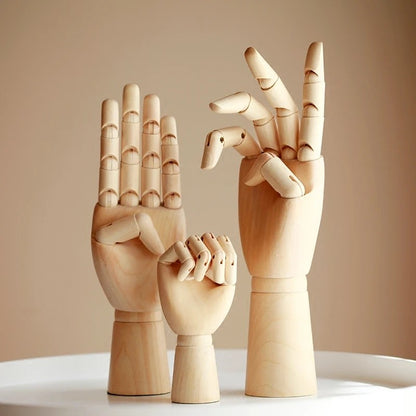 Creative Wooden Finger Art Model Ornaments Wooden Hands Home Living Room Office Desktop Storage Decorations Accessories