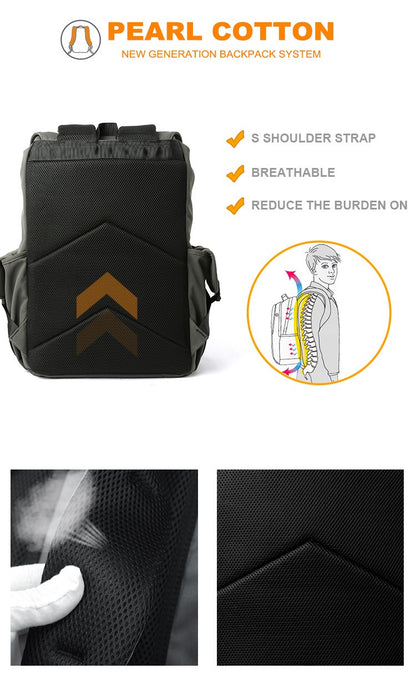 Mochila Masculina Impermeável de Grande Capacidade com Cordão para Homens Oxford Durável Viagem Faculdade Aluno Notebook Escola Livros