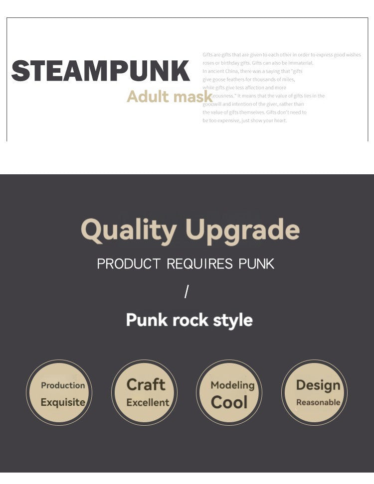 1pc Men's Steampunk Party Color Block Protective Face Mask, Motorcycle Mask Dustproof Halloween Easter Adult Mask