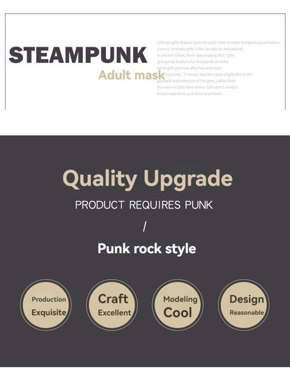 1pc Men's Steampunk Party Color Block Protective Face Mask, Motorcycle Mask Dustproof Halloween Easter Adult Mask
