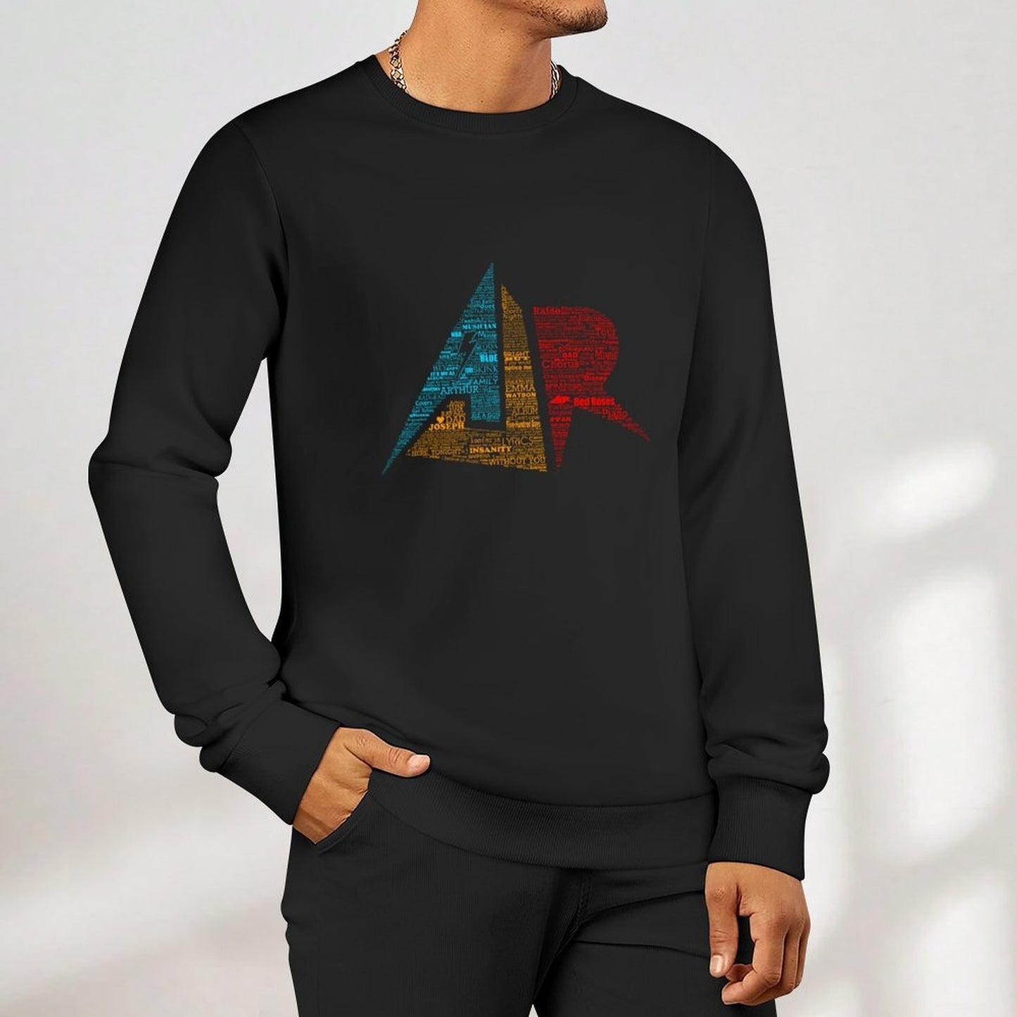 AJR typography - Solid Default Colours Pullover mens clothing men's winter sweater japanese style men's sweatshirt