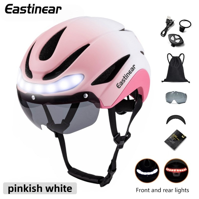 Eastinear Road Bicycle Helmet Rear Led Lights With Turn Signals With Magnetic Googles & Sun Road Bicycle Helmets For Men Women