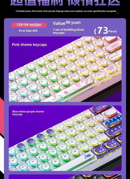 Teclado Magnético AULA MINI 60HE Pro Series Três Modos para Jogos E-sports RGB RT0.01mm Taxa de Varredura 8K Bateria de 4000mAh