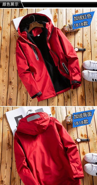 Winter  Men's Jacket, Thick Fleece Lined Waterproof Windproof Loose Fit Warm Parka Coat