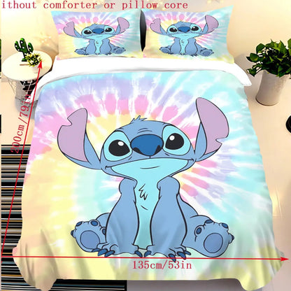 Stitch Duvet Cover Set for Children Cartoon Anime Comforter King Size Bedding Queen and Twin 3D Printed Quilt